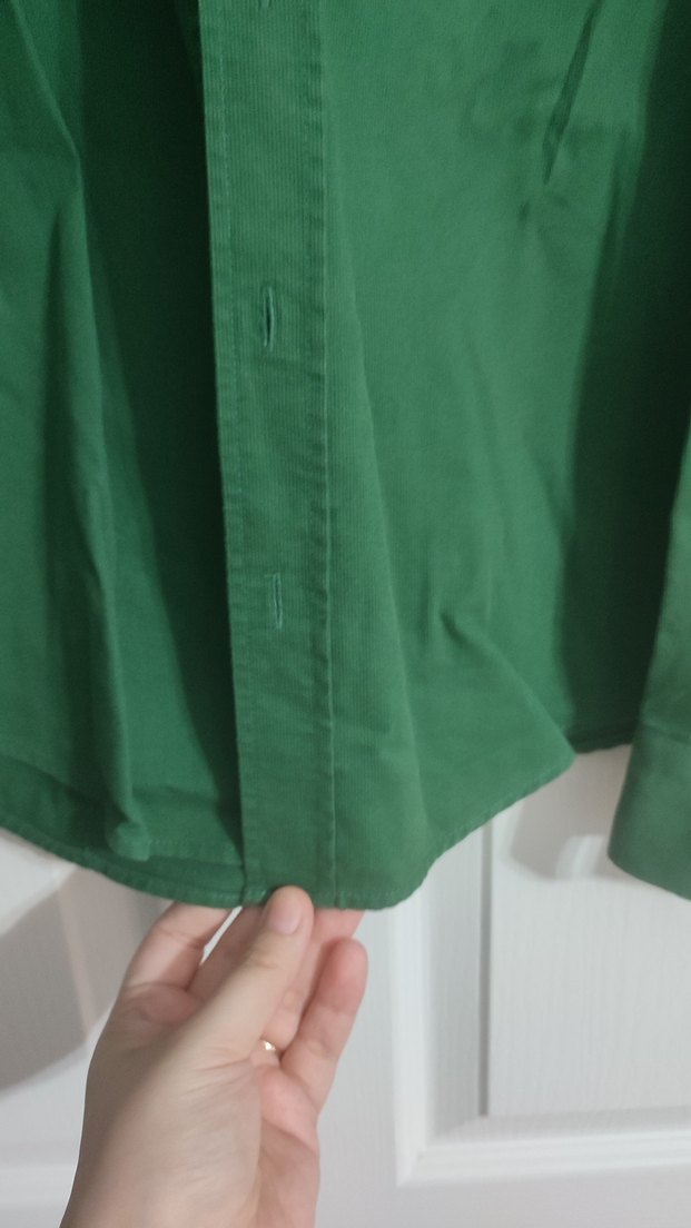 Erkek Koyu Yeşil Keten Uzun Kollu Gömlek - Görsel 3