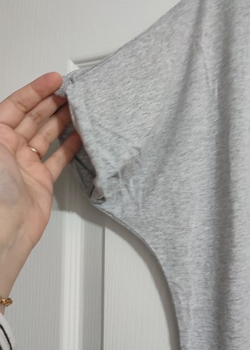 Gri Uzun penye Salaş Elbise - Görsel 3