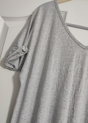 Gri Uzun penye Salaş Elbise - Görsel 2