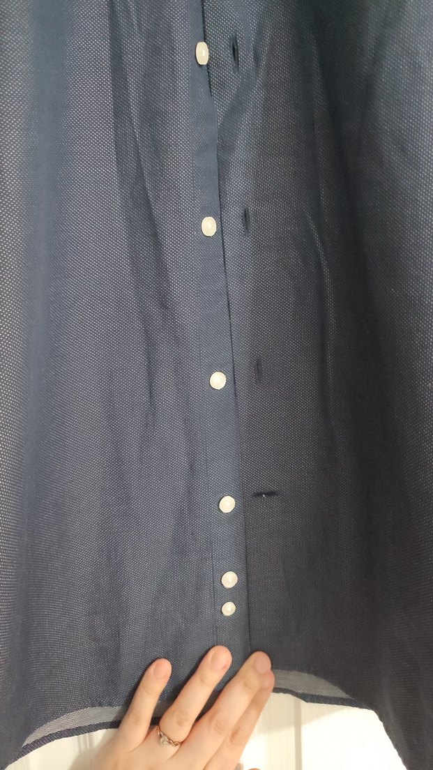 Düğmeli Siyah Erkek Gömlek - Görsel 2