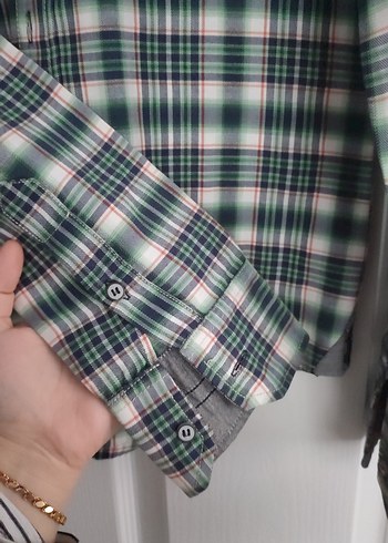 Erkek yeşil Ekose Rahat Kesim Gömlek - Görsel 4