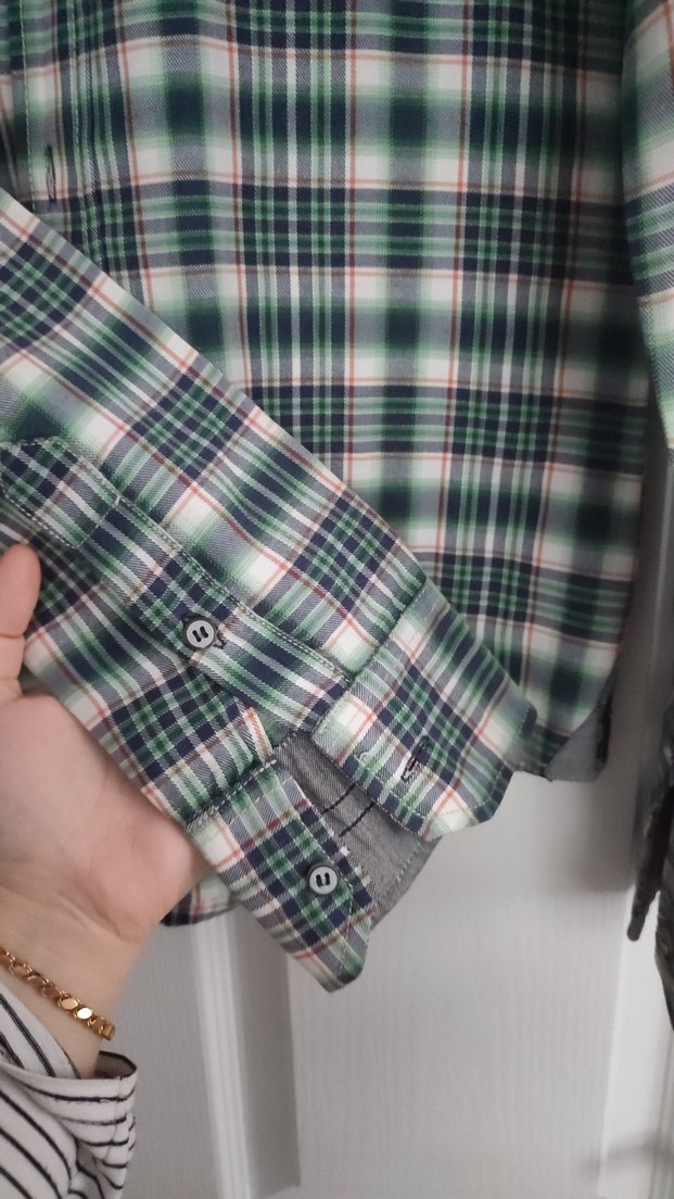 Erkek yeşil Ekose Rahat Kesim Gömlek - Görsel 4