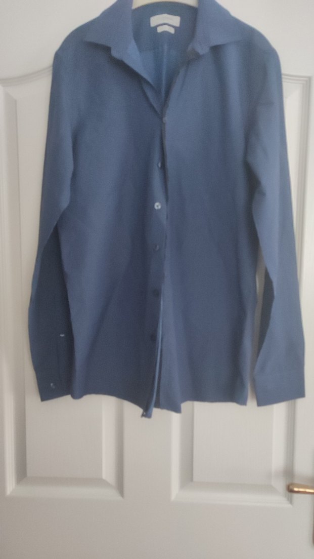 Düğmeli Lacivert Erkek Keten Gömlek - Görsel 2