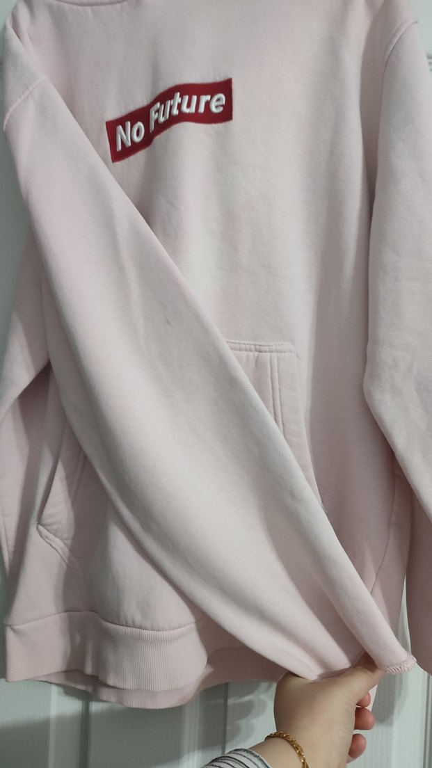 Pembe Oversize Sweatshirt No Future - Görsel 5