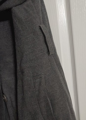 Düğmeli Gri Midi  Kaban - Görsel 8