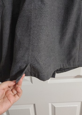 Düğmeli Gri Midi  Kaban - Görsel 6