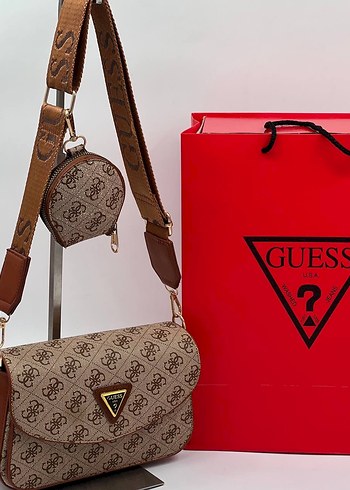 Siyah Baskılı Guess Deri Kadın Çanta - Görsel 2