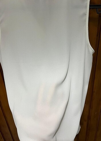 36 Beden beyaz Renk V Yaka Yaka Beyaz Bluz 