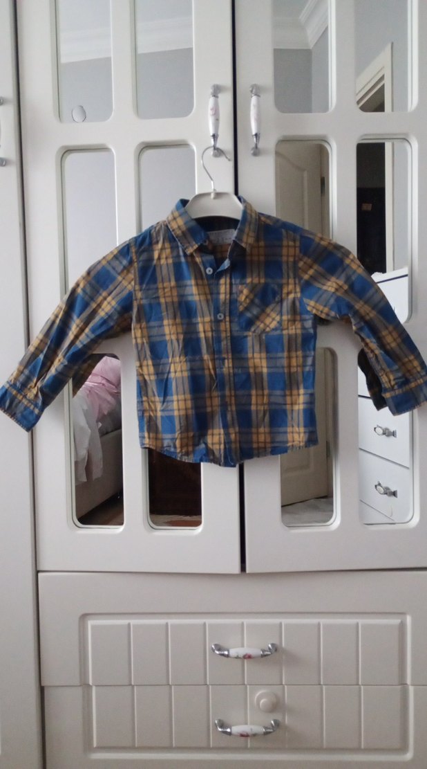 Erkek Çocuk Uzun Kollu Kareli Gömlek - Görsel 2