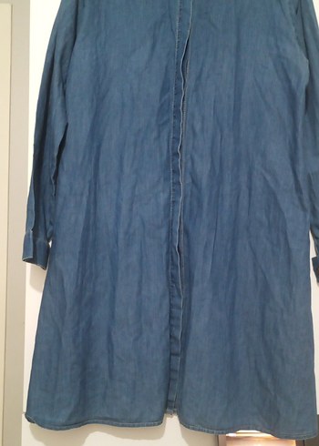 Düğmeli Mavi Kadın Kot Ceket - Görsel 3