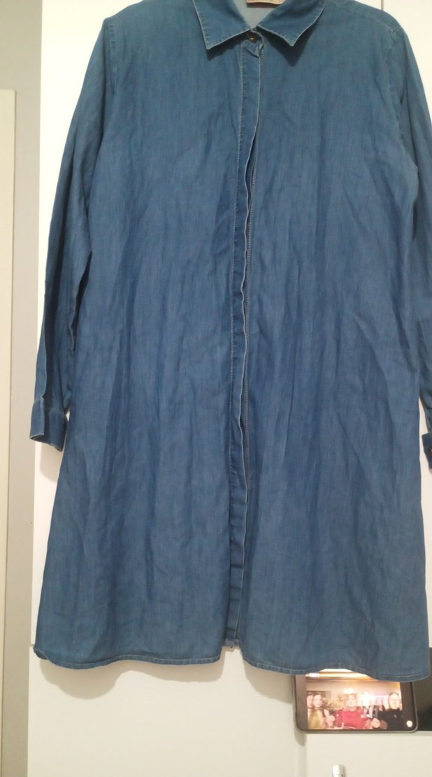 Düğmeli Mavi Kadın Kot Ceket - Görsel 3