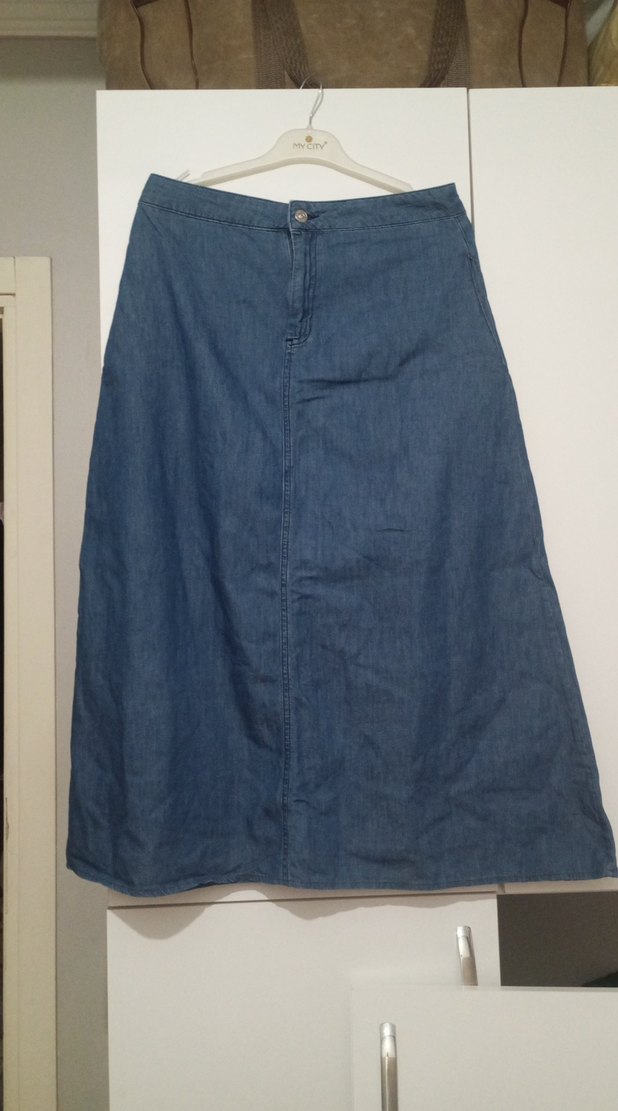 kadın kot uzun etek - Görsel 2