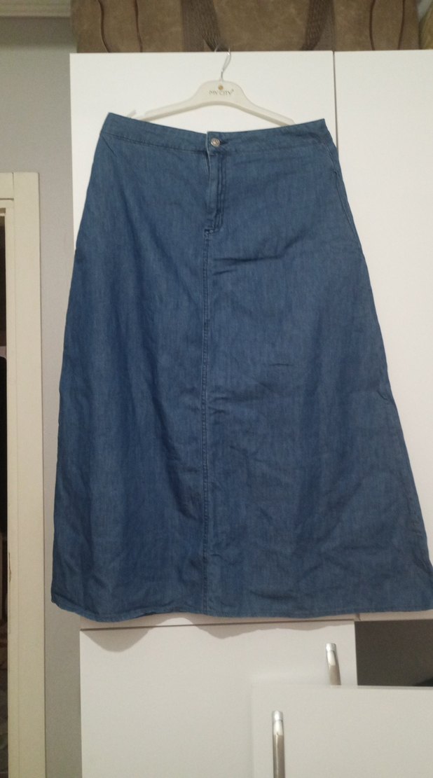 kadın kot uzun etek - Görsel 3