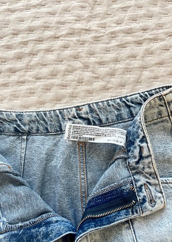 Gri Baskılı Denim Pantolon