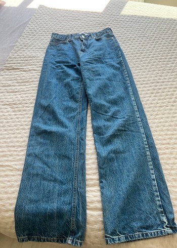 Koton Düğmeli Mavi Kadın Denim Jean