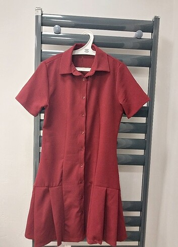 s Beden Bordo Elbise #vintage#y2k #elbise #bordo #pileli #zara #mango #d