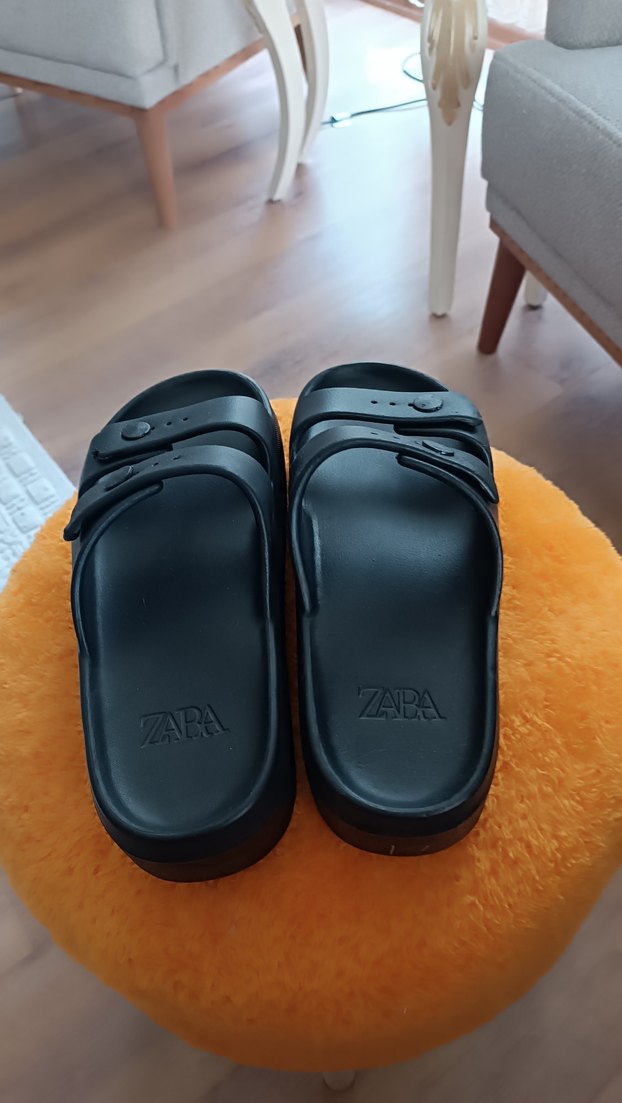 40,41 ,39,38,37,36 Siyah Kayışlı Minimalist Sandalet - Görsel 3