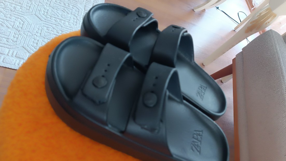 40,41 ,39,38,37,36 Siyah Kayışlı Minimalist Sandalet - Görsel 2