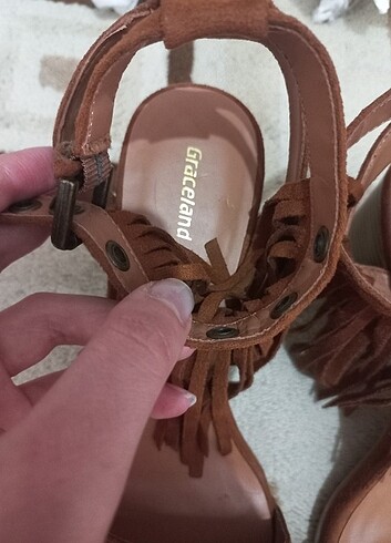 38 Beden kahverengi Renk Topuklu sandalet