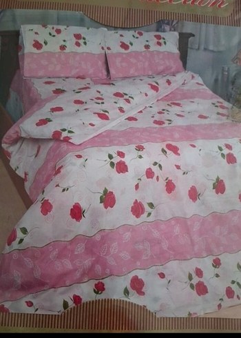 Pembe Çiçek Desenli yorgan çarşafı