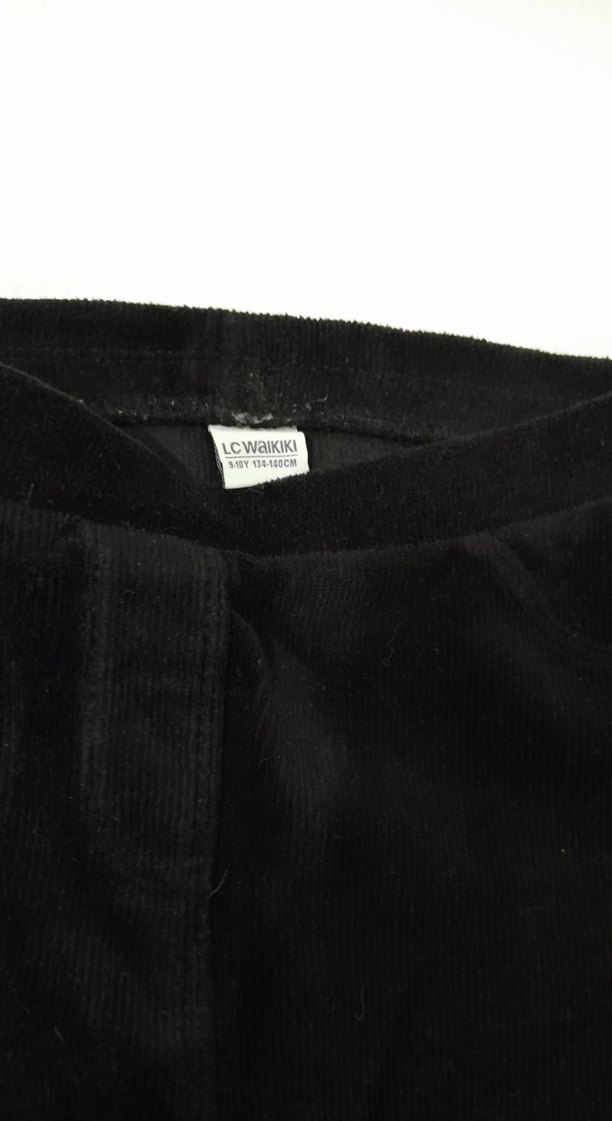 Kız Çocuk Siyah  Kadife Sıkı Kesim Tayt Okul formasi alt uygun - Görsel 3