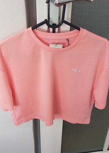 Fila Pudra Pembe Kısa Kollu Crop Tişört