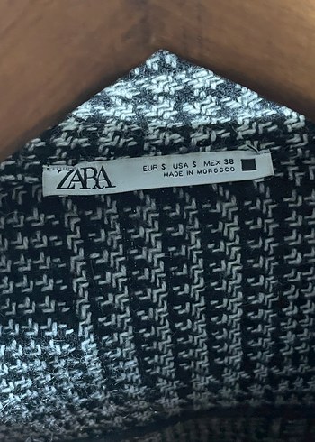 Düğmeli Gri Çizgili Desenli Zara Oversize Ceket - Görsel 5