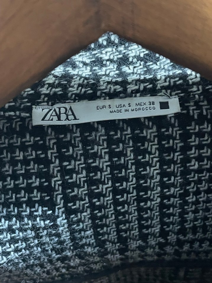 Düğmeli Gri Çizgili Desenli Zara Oversize Ceket - Görsel 5