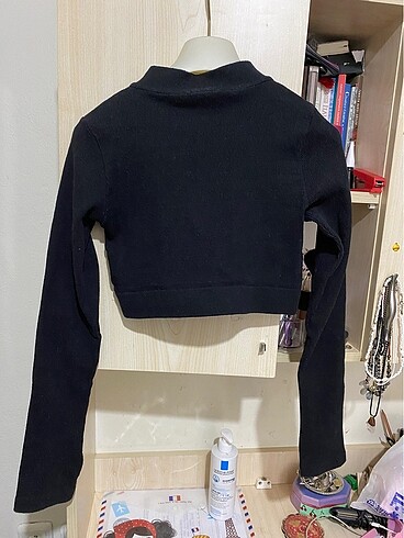 s Beden siyah Renk Trendyol Uzun kollu crop
