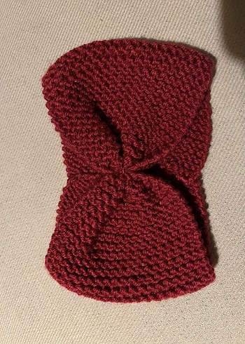 Koyu pembe Örgü kışlık kadın bandana