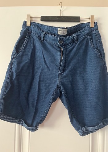 Erkek Lacivert Rahat Kesim Denim Şort