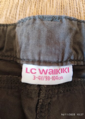 Düğmeliasker yesilii Keten kız çocuk  Şortu - Görsel 2