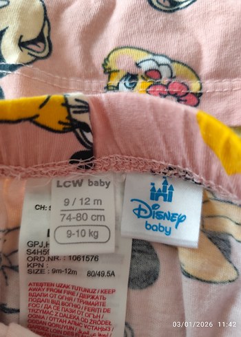 Pembe Baskılı Kısa Kollu Bebek Kıyafet Takımı - Görsel 3