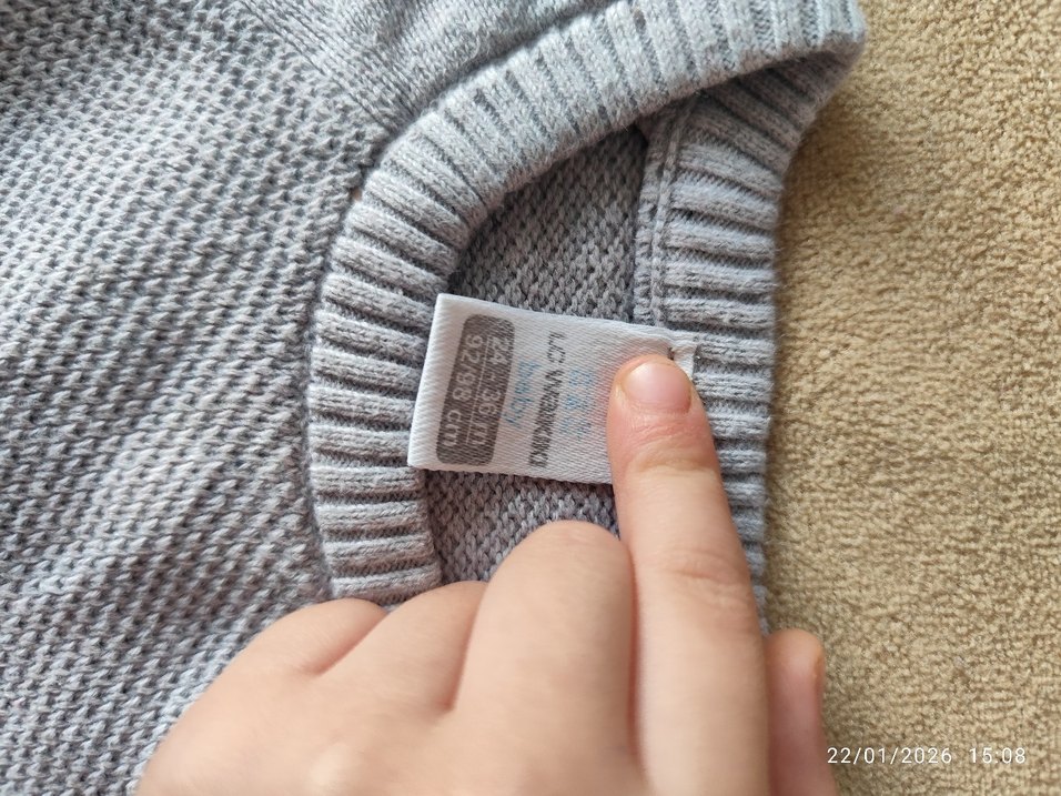 Gri Erkek Çocuk Triko Kazak - Görsel 2