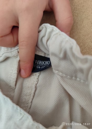 Düğmeli Beyaz Keten Erkek Çocuk Pantolon - Görsel 2