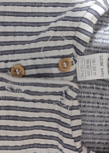 Gri Çizgili Örgü Bebek Tulum - Görsel 2