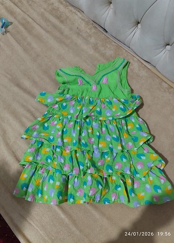 Kız Çocuk Renkli Fırfırlı Elbise - Görsel 2