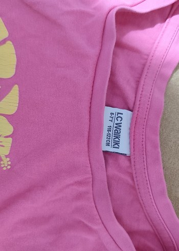 Pembe Çiçek Baskılı Kız Tişörtü - Görsel 3