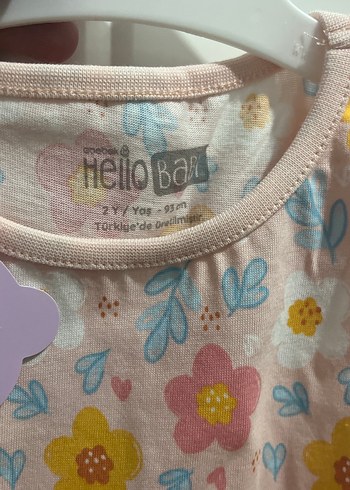 HelloBaby Kız Çocuk Pembe Çiçekli Fırfırlı Elbise