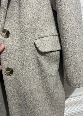 38 Beden Bej Oversize Yün Kaban