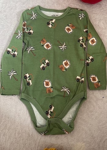 Uzun Kollu Erkek Bebek Yeşil Baskılı Body - Görsel 2