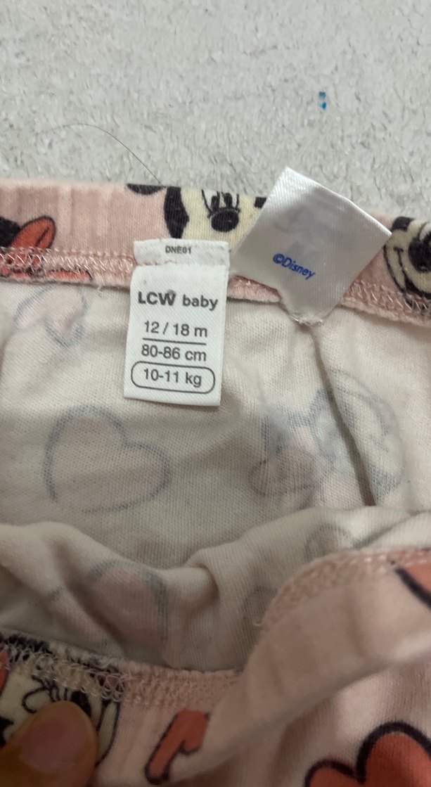 Kız Çocuk Pembe Desenli Pamuklu Tayt - Görsel 2