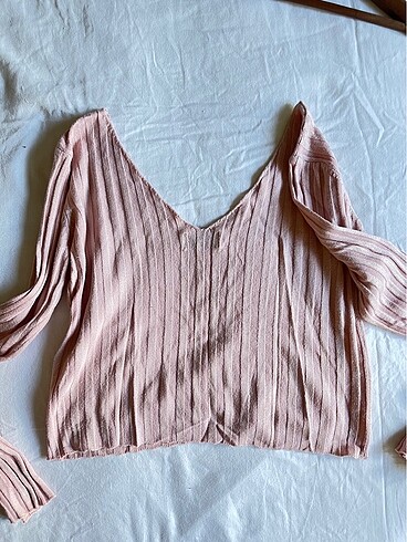 Pull and Bear Pull&Bear uzun kollu dökümlü triko