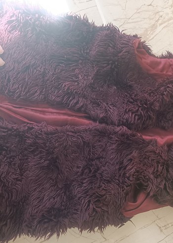 Kadın Bordo Uzun Kürk Detaylı Yelek