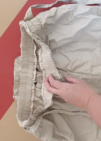 l Beden Bej Kemerli Kadın Keten Mini Şort