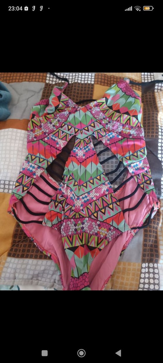 Renkli Bohem Desenli Mini Kadın Mayo - Görsel 2