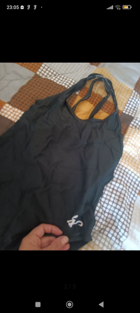 Siyah Drapeli Spor Kadın Mayo - Görsel 2