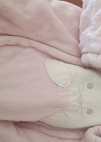 Kız Bebek Pembe Peluş Tulum - Görsel 4