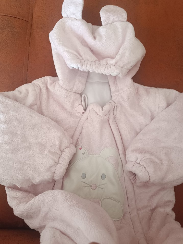 Kız Bebek Pembe Peluş Tulum - Görsel 3