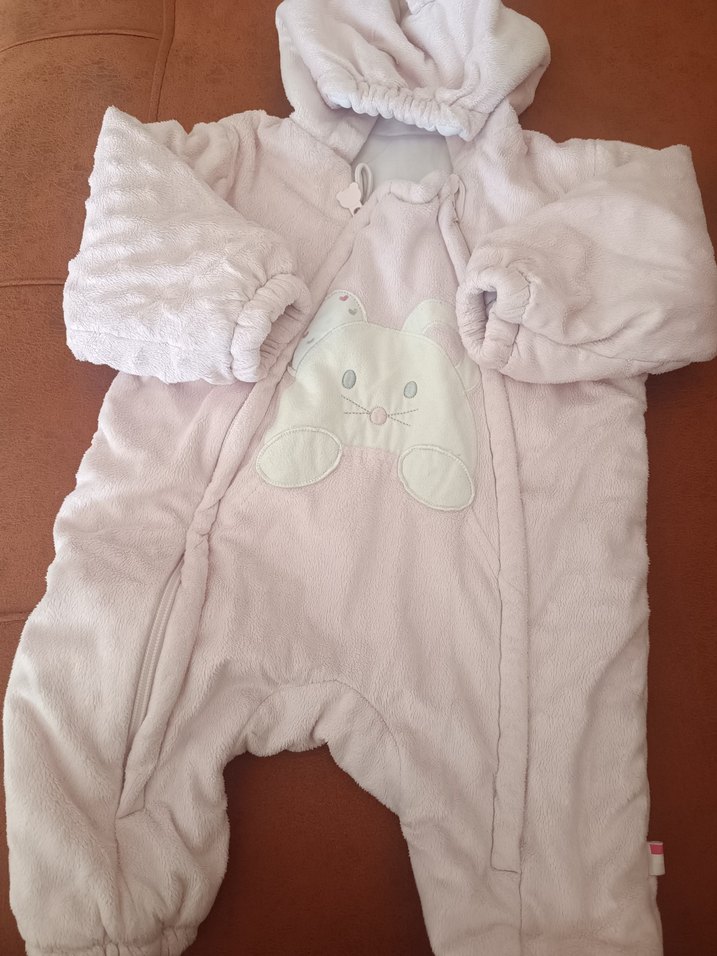 Kız Bebek Pembe Peluş Tulum - Görsel 2